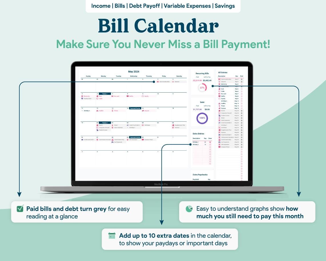 Biweekly & Weekly Paycheck Budget Google Sheets Spreadsheet ...