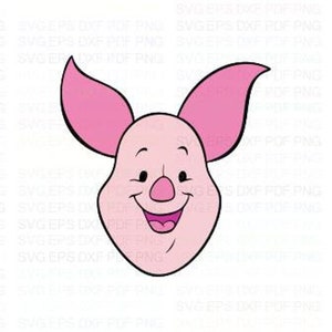 Piglet_Head_Winnie_the_Pooh Svg Dxf Eps Pdf Png, Cricut, File di taglio, Vettore, Clipart - Download immediato