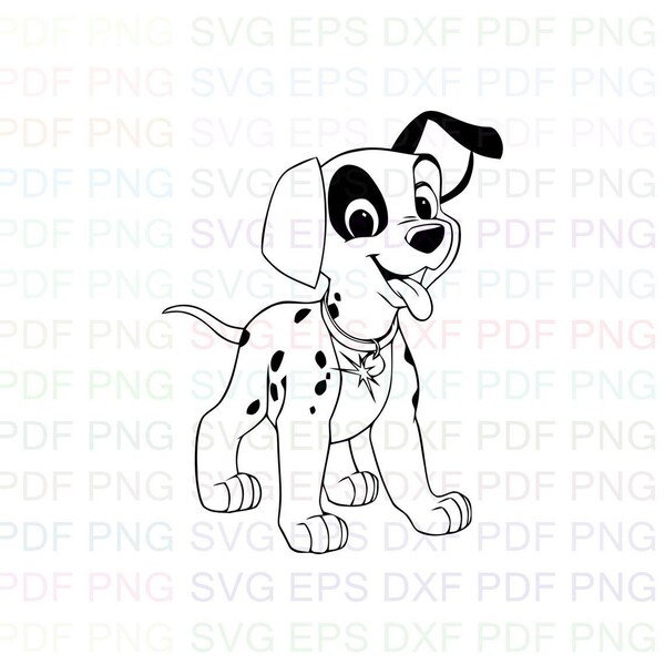 101_Dalmations_019 Svg Outline Dxf Eps Pdf Png, Cricut, Cutting file, Vector, Clipart - Instant Download