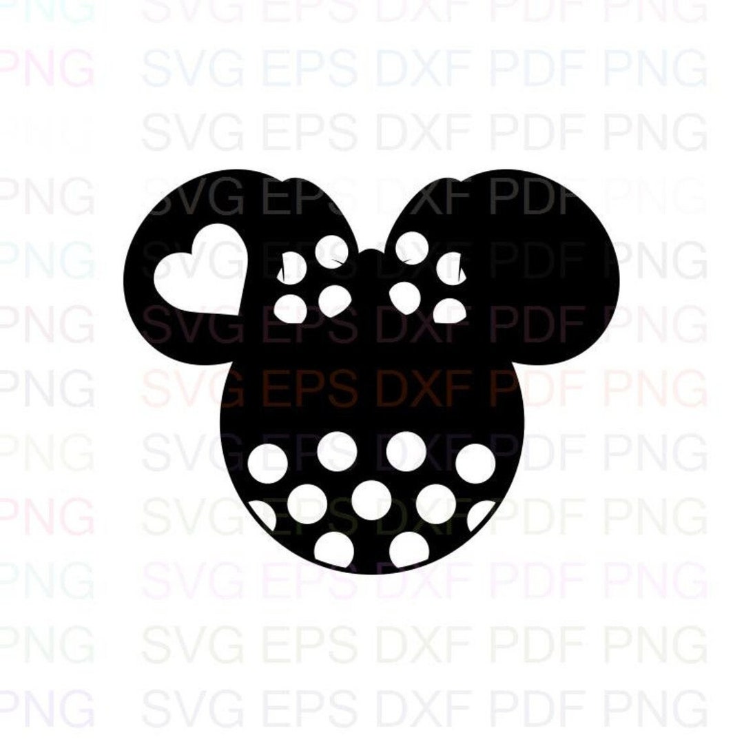 Minnie_heart_mickey_mouse Svg Outline Dxf Eps Pdf Png, Cricut, Cutting ...