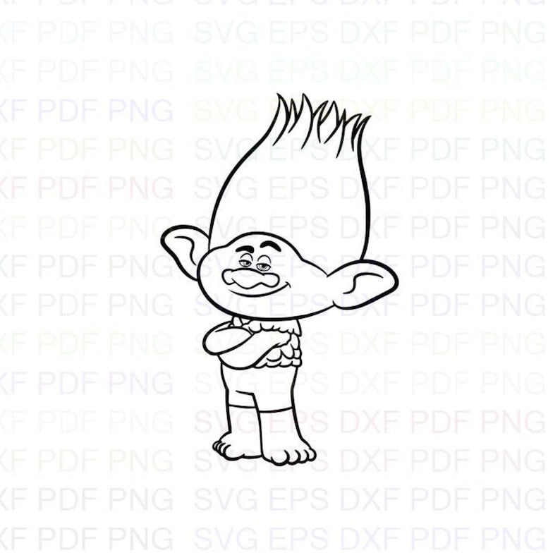 Branch_trolls Svg Outline Dxf Eps Pdf