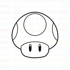 Super_Mario_Mushroom SVG, Umriss Dxf Eps, Pdf Png, Cricut, Plotterdatei, Vektor, Clipart - Instant Download