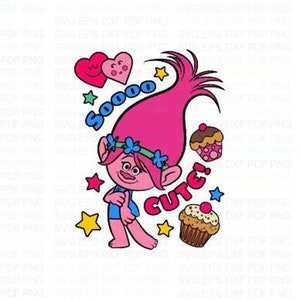 Poppy_So_Cute_Trolls Svg Dxf Eps Pdf Png, Cricut, Cutting-bestand, Vector, Clipart - Instant Download