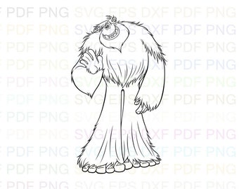 Migo_Smallfoot Svg Outline Dxf Eps Pdf Png, Cricut, Cutting file, Vector, Clipart - Instant Download