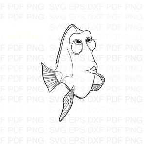 Finding_Dory svg Umriss Dxf Eps Pdf Png, Cricut, Plotterdatei, Vektor, Clipart - Instant Download