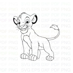 Simba_The_Lion_King_3 Svg-overzicht Dxf Eps Pdf Png, Cricut, snijbestand, Vector, Clipart - Instant Download