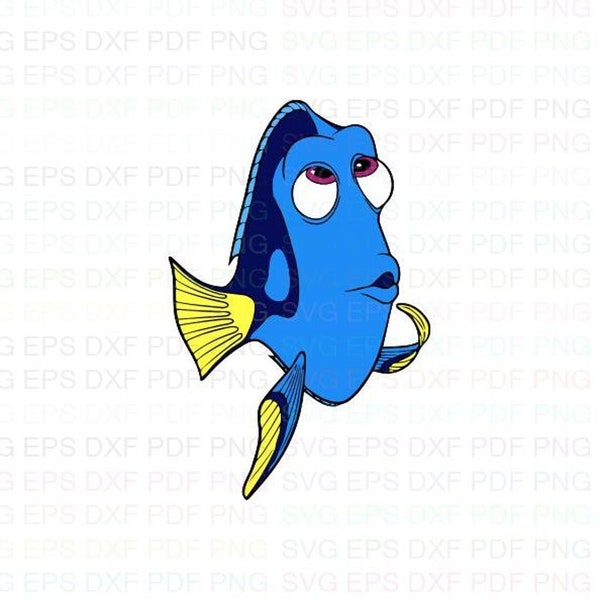 Finding_Dory Svg Dxf Eps Pdf Png, Cricut, fichier de découpe, vecteur, Clipart - téléchargement immédiat