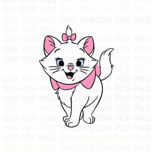 Marie_the_white_kitten_The_Aristocats_4 Svg Dxf Eps Pdf Png、Cricut、カッティングファイル、ベクター、クリップアート - 即時ダウンロード