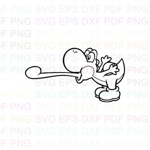 Yoshi_Super_Mario_Bros SVG, Umriss Dxf, Eps, Pdf Png, Cricut, Plotterdatei, Vektor, Clipart - Instant Download