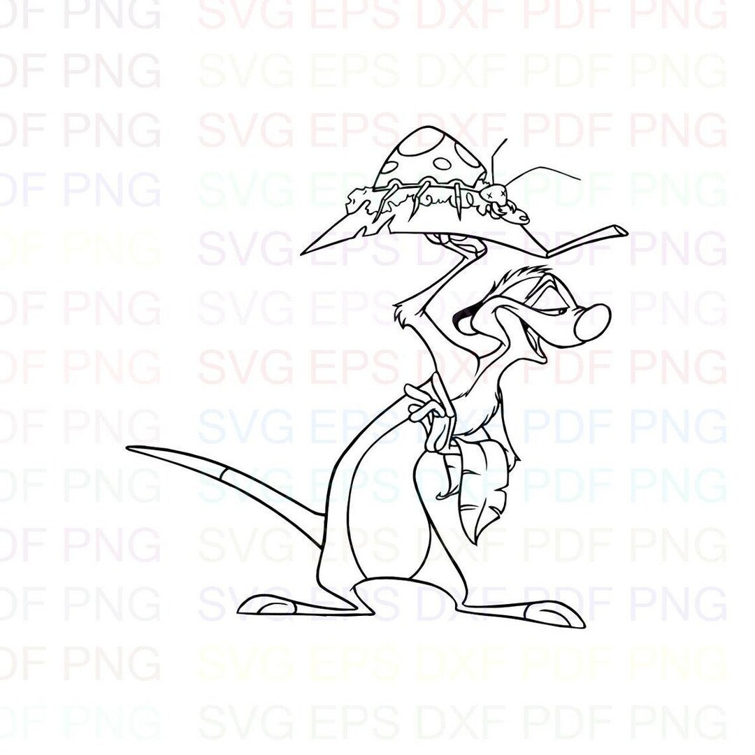 Pumbaa_timon_and_pumbaa_30 Svg Outline Dxf Eps Pdf Png, Cricut, Cutting ...
