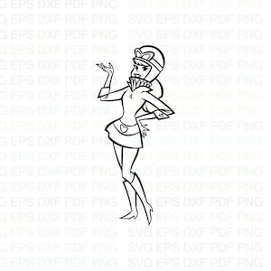 Penelope_Pitstop_The_Wacky_Races Svg Outline Dxf Eps Pdf Png, Cricut, File di taglio, Vettore, Clipart - Download immediato