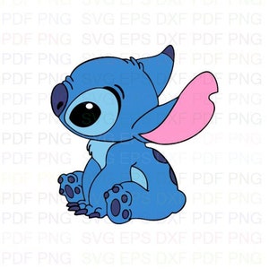 Stitch_Looking_for_one_side_Lilo_and_Stitch_Left Svg Dxf Eps Pdf Png, Cricut, Cutting-bestand, Vector, Clipart - Instant Download