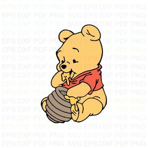 Baby_Pooh_napping_Winnie_The_Pooh Svg Dxf Eps Pdf Png, Cricut, Cutting-bestand, Vector, Clipart - Instant Download