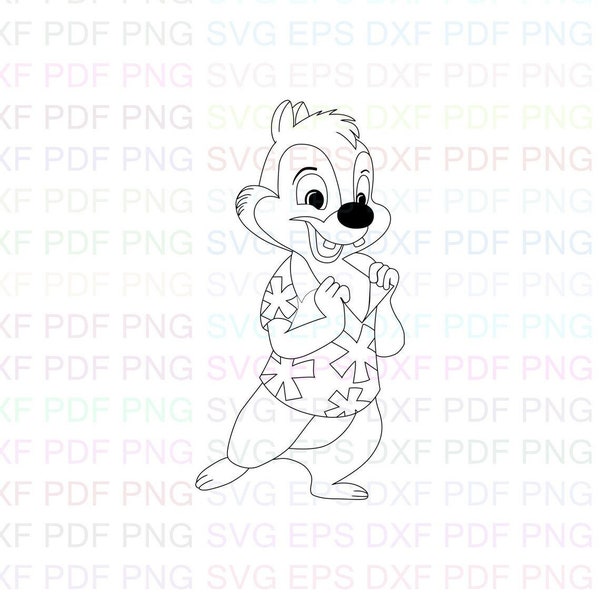 Alvin_and_the_Chipmunks_07 Svg Outline Dxf Eps Pdf Png, Cricut, Cutting file, Vector, Clipart - Instant Download