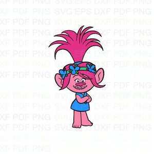 Mohn_Stay_Trolls_Slips, Dxf Eps, Pdf Png, Cricut, Schneidedatei, Vektor, Clipart - Instant Download