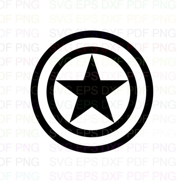 Captain_America_Logo Svg Outline Dxf Eps Pdf Png, Cricut, Cutting file, Vector, Clipart - Instant Download