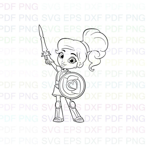 Nella_the_Princess Svg Outline Dxf Eps Pdf Png, Cricut, Cutting file, Vector, Clipart - Instant Download