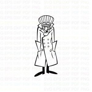 Dick_Dastardly_The_Wacky_Races Svg Outline Dxf Eps Pdf Png, Cricut, File di taglio, Vettore, Clipart - Download immediato