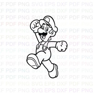 Super_Mario_Bros_luigi_winner SVG, Umriss Dxf Eps Pdf Png, Cricut, Plotterdatei, Vektor, Clipart - Instant Download