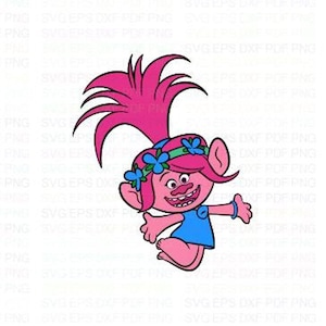 Poppy_Jump_Trolls Svg, Dxf Eps, Pdf Png, Cricut, Plotterdatei, Vektor, Clipart - Instant Download