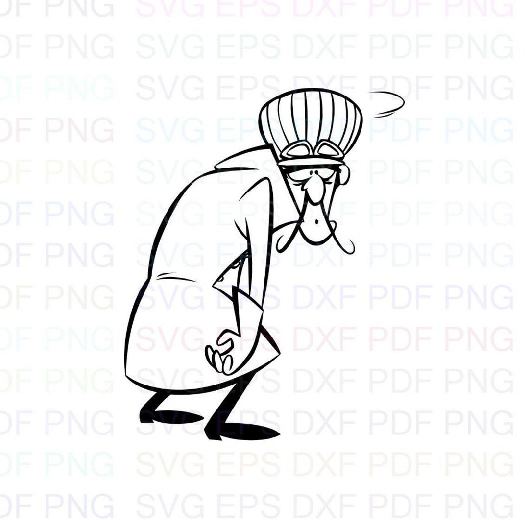 Dick_dastardly_3_the_wacky_races Svg Outline Dxf Eps Pdf Png, Cricut ...