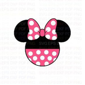 Minnie_Bow_Dress_Pink_Mickey_Mouse Svg Dxf Eps Pdf Png, Cricut, File di taglio, Vettore, Clipart - Download immediato