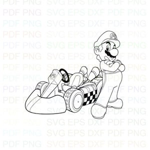 Mario_Kart SVG, Plotterdatei, Plotterdatei, Plotterdatei, Clip Art - Instant Download