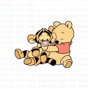 Baby_Pooh_and_Tigger_hugging_Winnie_The_Pooh Svg Dxf Eps Pdf Png, Cricut, Cutting-bestand, Vector, Clipart - Instant Download