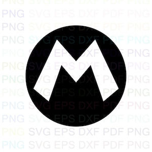 Super_Mario_logo_M SVG, Umriss Dxf Eps, Pdf Png, Cricut, Plotterdatei, Vektor, Clipart - Instant Download