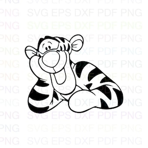 Tigger_Half_Winnie_the_Pooh Svg-overzicht Dxf Eps Pdf Png, Cricut, Cutting-bestand, Vector, Clipart - Instant Download