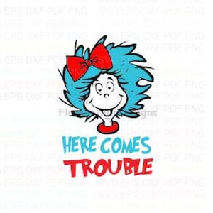 Here_Comes_Trouble Svg-overzicht Dxf Eps Pdf Png, Cricut, snijbestand, Vector, Clipart - Instant Download