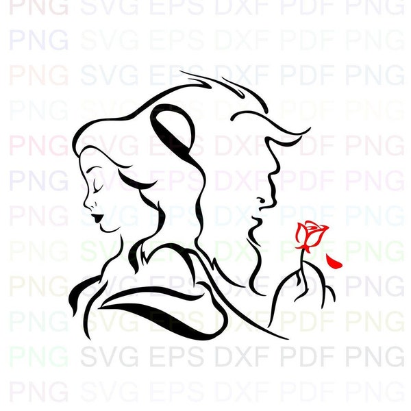 Beauty and the Beast Silhouette - Etsy