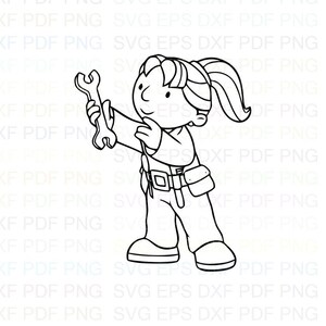 Wendy_Repairing_Bob_the_Builder Svg-overzicht Dxf Eps Pdf Png, Cricut, Cutting-bestand, Vector, Clipart - Instant Download