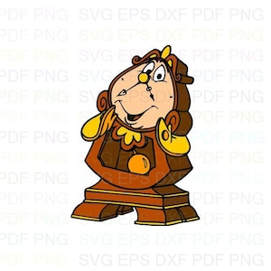 Cogsworth_Beauty_Beast_2 Svg Dxf Eps Pdf Png, Cricut, File di taglio, Vettore, Clipart - Download immediato