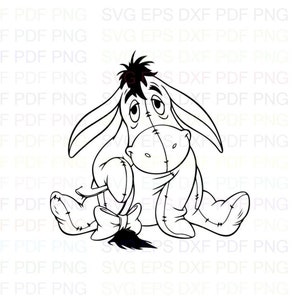 Eeyore_Donkey_Winnie_the_Pooh_4 Svg-overzicht Dxf Eps Pdf Png, Cricut, Cutting-bestand, Vector, Clipart - Instant Download