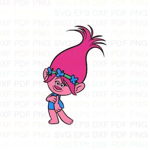 Poppy_Smile_Trolls Svg Dxf Eps Pdf Png, Cricut, Arquivo de corte, Vetor, Clipart - Download instantâneo