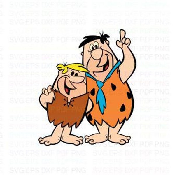 Fred_Flintstone_and_Barney_Rubble_The_Flintstones Svg Dxf Eps Pdf Png, Cricut, Cutting file, Vector, Clipart - Instant Download