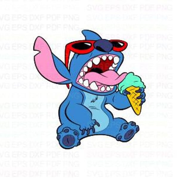 Stitch_Ice_Cream_Lilo_and_Stitch Svg Dxf Eps Pdf Png, Cricut, Cutting file, Vector, Clipart - Instant Download