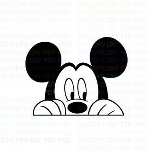 Mickey_peeking_Mickey_Mouse_2 Svg Dxf Eps Pdf Png, Cricut, Cutting file, Vector, Clipart - Instant Download