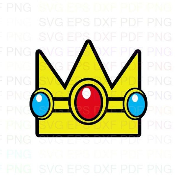 princess_peach_crown Svg Dxf Eps Pdf Png, Cricut, Cutting file, Vector, Clipart - Instant Download