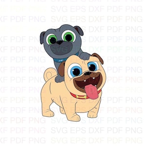 puppy_dog_pals_Rolly_and_Bingo_very_happy Svg Dxf Eps Pdf Png, Cricut, Cutting file, Vector, Clipart - Instant Download