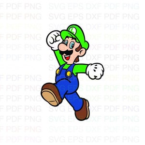Super_Mario_Bros_luigi_winner Svg Dxf Eps Pdf Png, Cricut, Plik do cięcia, Wektor, Clipart - Natychmiastowe pobieranie