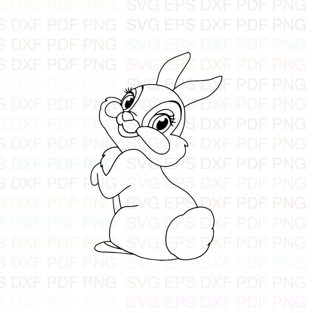 Miss_bunny_1 Svg Outline Dxf Eps Pdf Png, Cricut, Cutting File, Vector ...