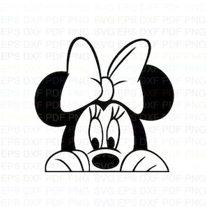 Minnie_peeking_Mickey_Mouse Svg Dxf Eps Pdf Png, Cricut, File di taglio, Vettore, Clipart - Download immediato