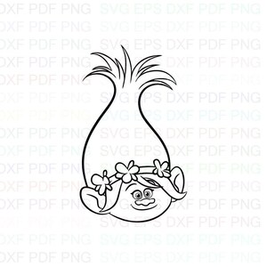 Poppy_Head_Trolls svg Umriss Dxf Eps Pdf Png, Cricut, Plotterdatei, Vektor, Clipart - Instant Download