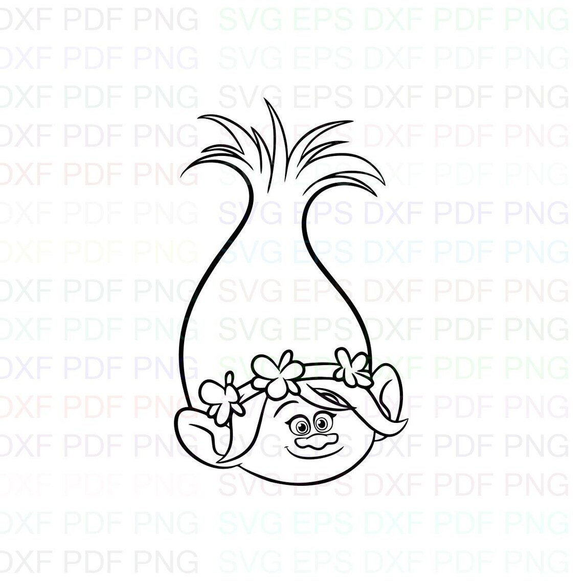 poppy-head-trolls-svg-outline-dxf-eps-pdf-png-cricut-cutting-file-vector-clipart-instant-download-etsy