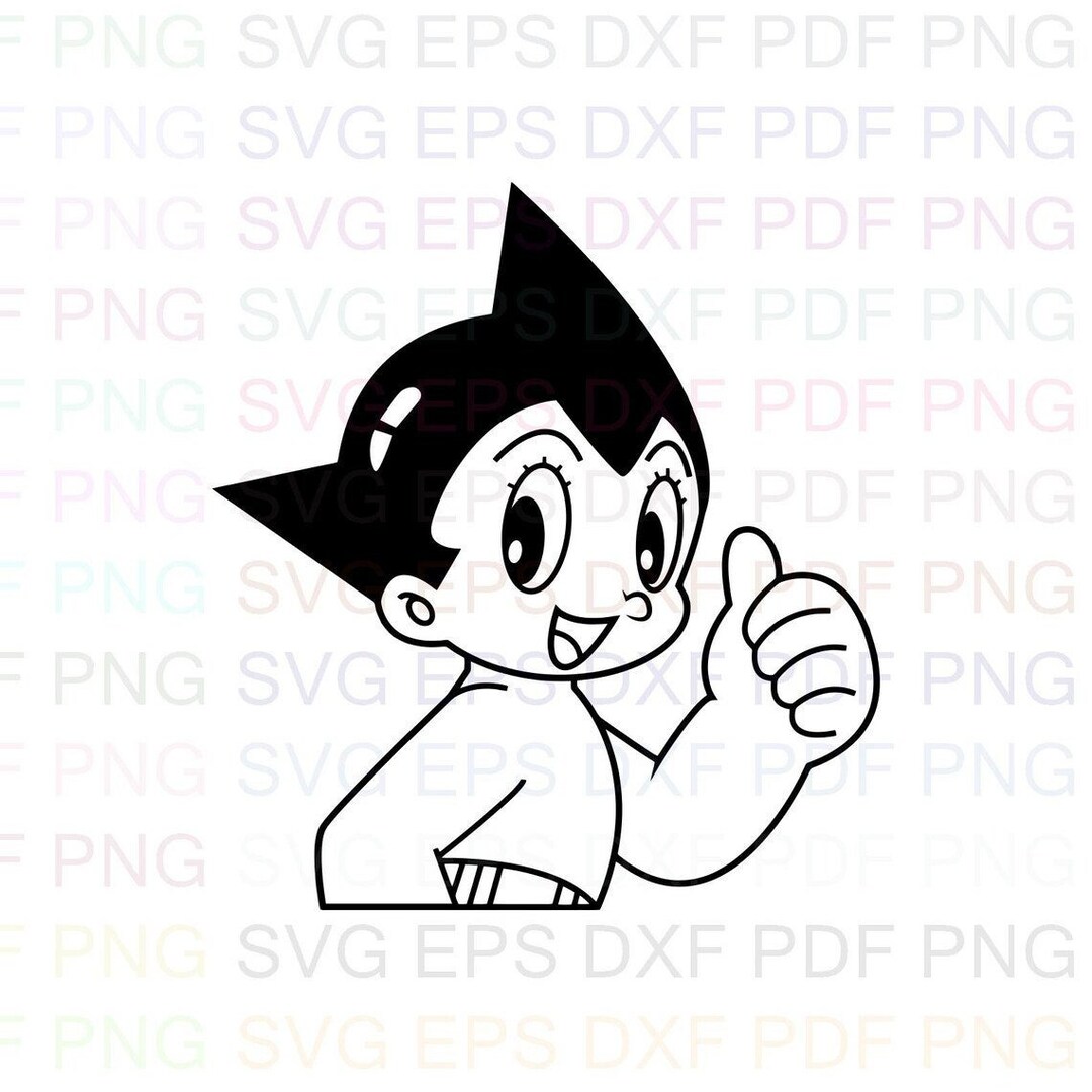 Astro_boy Svg Outline Dxf Eps Pdf Png, Cricut, Cutting File, Vector ...