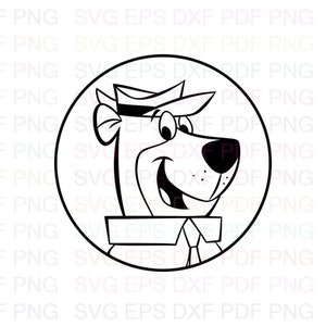 Yogi_Bear_Face_with_circle Svg Outline Dxf Eps Pdf Png, Cricut, Cutting file, Vector, Clipart - Instant Download