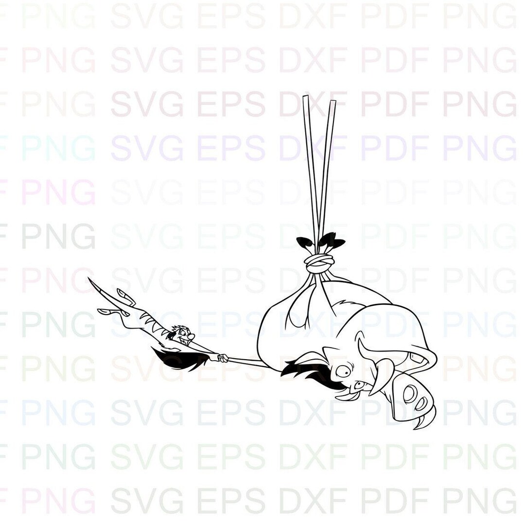 Pumbaa_timon_and_pumbaa_4 Svg Outline Dxf Eps Pdf Png, Cricut, Cutting ...