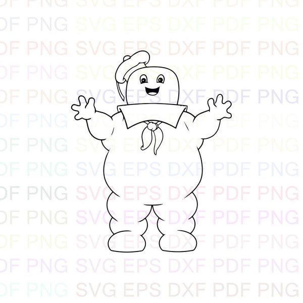 Stay_Puft_Marshmallow_Man Svg Outline Dxf Eps Pdf Png, Cricut, Cutting file, Vector, Clipart - Instant Download